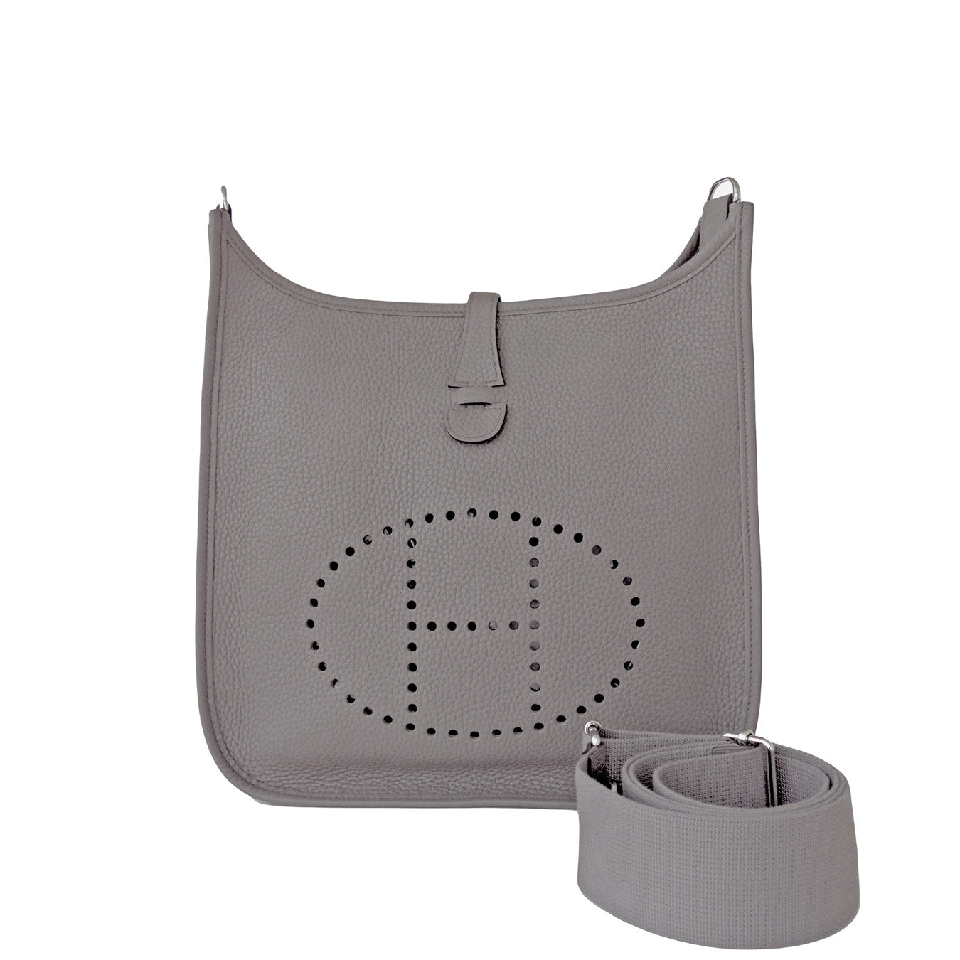 Evelyne leather crossbody bag Hermès Grey in Leather - 34342786
