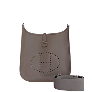 Hermes Etain Grey Eveylne PM Crossbody Messenger Shoulder Bag