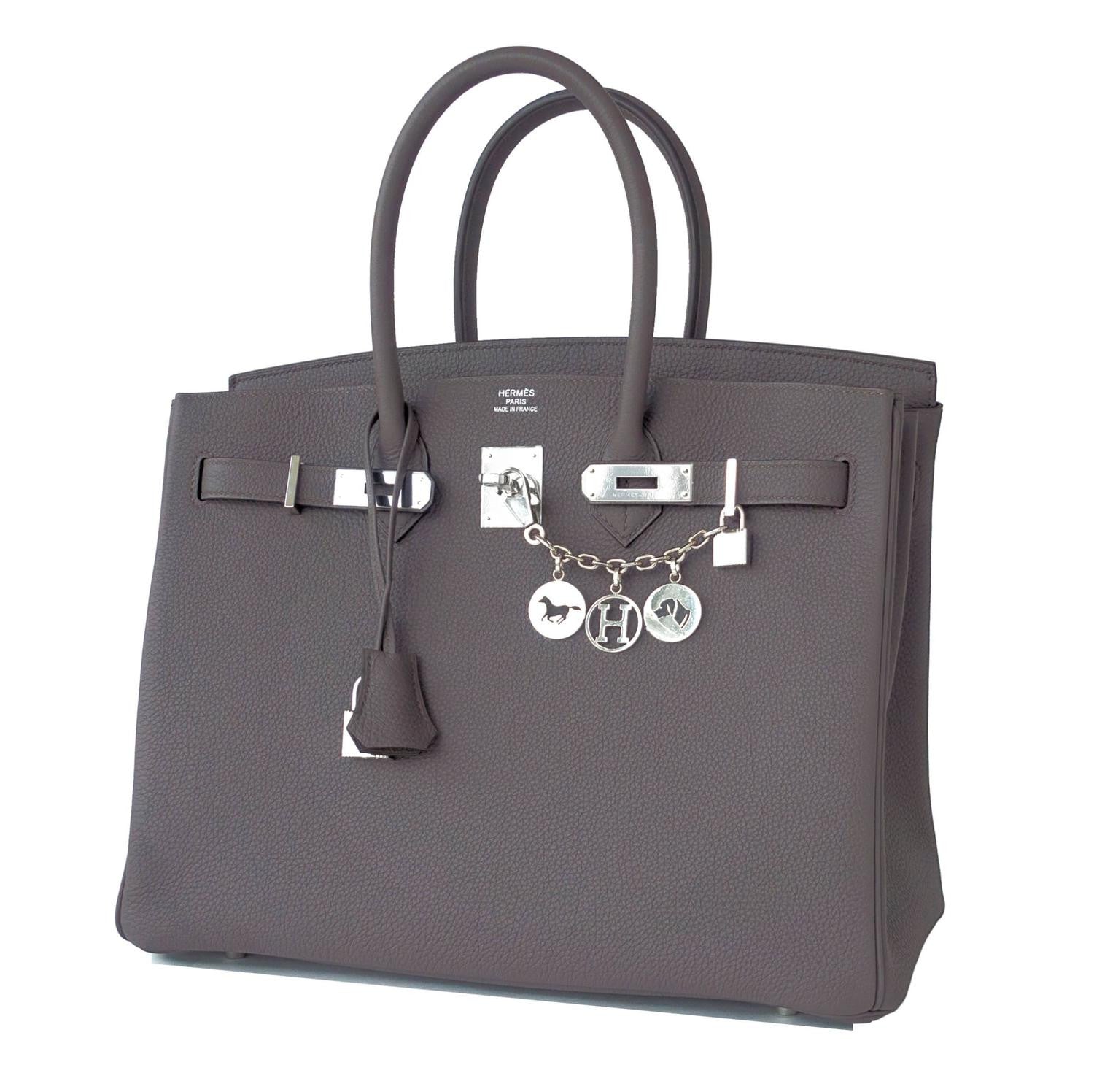 Hermes Etain Togo 35cm Birkin Palladium Hardware X Stamp