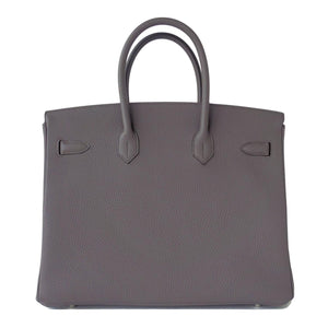 Hermes Etain Togo 35cm Birkin Palladium Hardware X Stamp