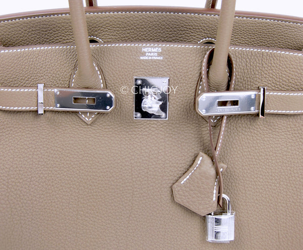 Hermes Etoupe 30cm Togo Birkin Gold Hardware - Chicjoy