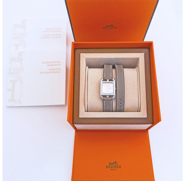 Hermès beige ETOUPE cape cod pm double tour watch. Hermes Etoupe Cape Cod PM Double Tour Watch Classic Gift  main image 4