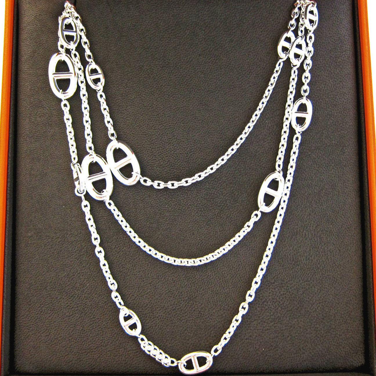 Hermès Silver Necklace Chaine D'Ancre Parade – SukiLux