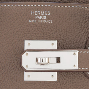 Hermes Etoupe Togo 35cm Birkin Palladium Hardware