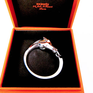 Hermes Galop Horse Solid Silver PM Bracelet Iconic Gift Below Retail