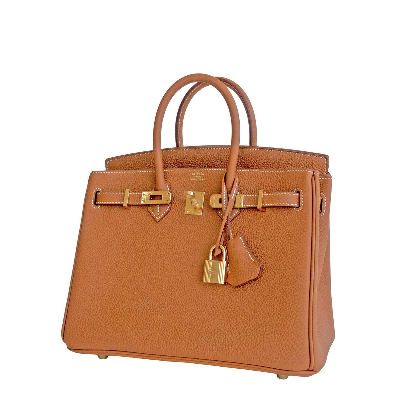 Hermes Birkin 25 Bag in Togo Leather with Gold Hardware-Brown