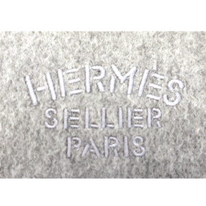 Hermes Light Grey Double Faced Unisex Cashmere Scarf Stole