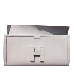 Hermes Gris Perle Pearl Grey Jige Elan Clutch Bag 29cm Superb