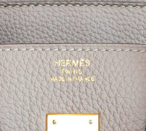 Hermes Gris Tourterelle Baby Birkin Dove Grey 25cm Togo Gold GHW Jewel