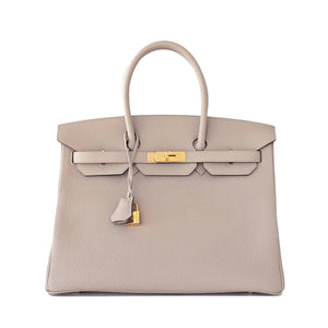Hermes Gris Tourterelle 35cm Dove Grey Togo Birkin Gold Bag Chic