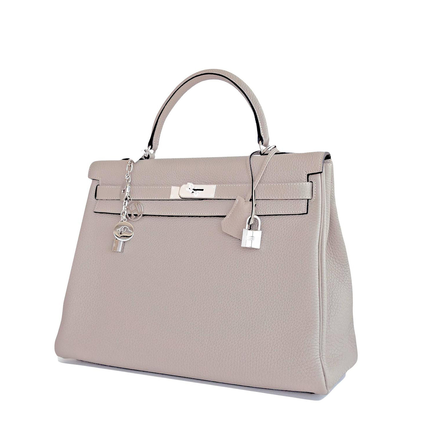 Hermes Gris Tourterelle Togo Kelly Dove Grey 35cm Palladium