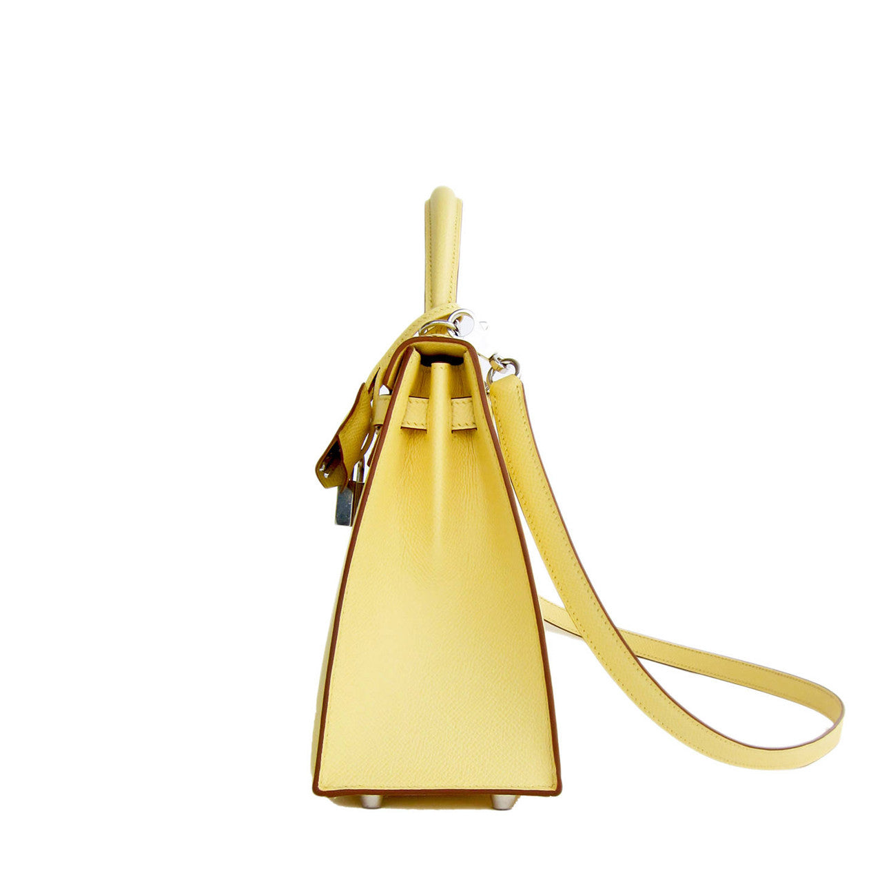 Hermes Kelly Bag 25cm Sellier Jaune Poussin Epsom Gold Hardware
