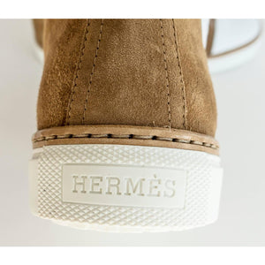 Hermes Jimmy Camel Shearling Sneakers 39 or 9 or 8.5