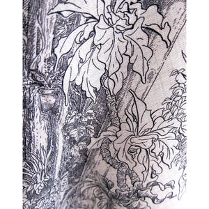 Hermes Jardin de Leila Naturel Anthracite Noir Cashmere Silk Shawl Grail