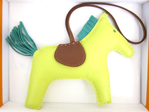 Hermes Lime Menthe Fauve Rodeo Leather Charm PM - Chicjoy