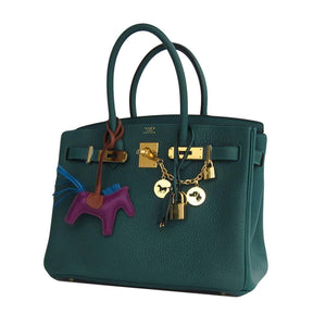 Hermes Malachite Emerald Green 30cm Birkin Gold GHW Satchel Bag Collectors' Fave