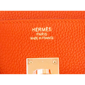 Hermes Orange 35cm Birkin Gold GHW Tote Bag X Stamp Iconic Summer!