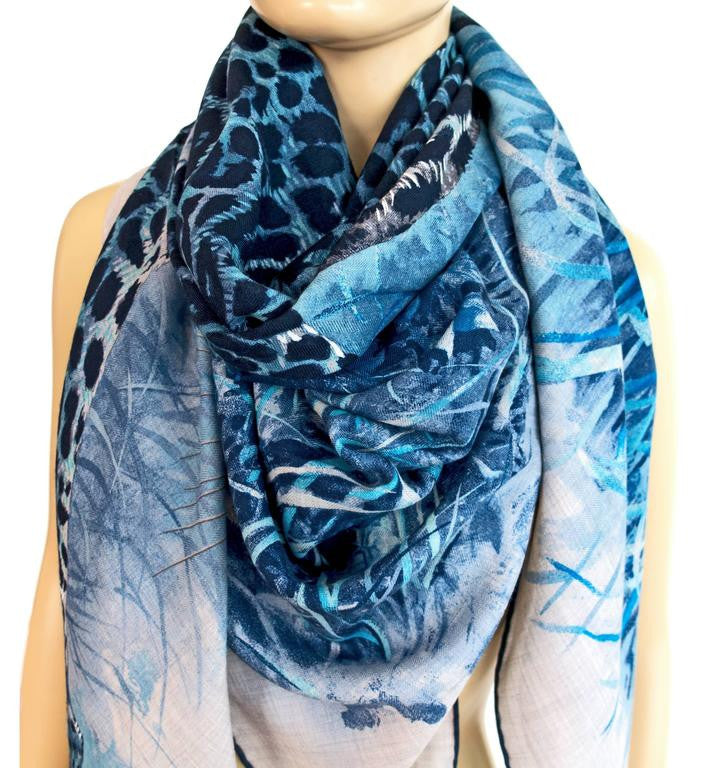 Eperon d'Or Blue Hermes Bandana Cashmere Shawl - It's All Goode
