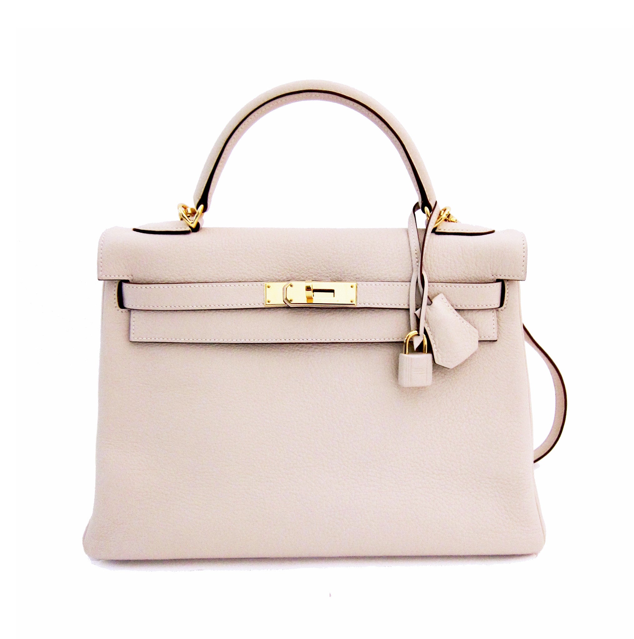 hermes kelly 32 sellier very good white stitching plastic on some metallic  part