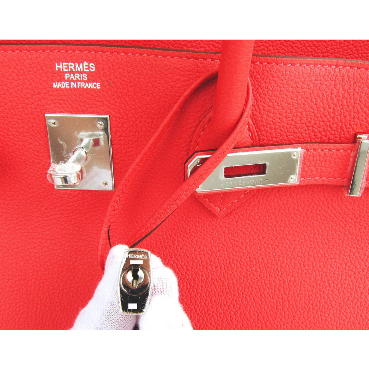 Hermes Rouge Pivoine 40cm Togo Birkin Bag Palladium Luscious - Chicjoy
