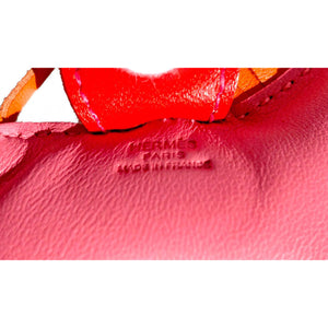Hermes Rose Azalea Pink Orange Rodeo Birkin Kelly Bag Charm Agneau Rare Color