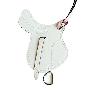 Hermes Rose Sakura White Pink Blanc Bi-Color Saddle Paddock Flot Bag Charm