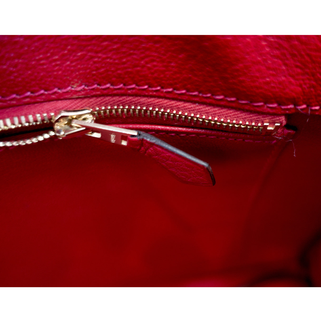 Hermes 35cm Rouge Casaque Clemence Leather Gold Plated Birkin Bag - Yoogi's  Closet