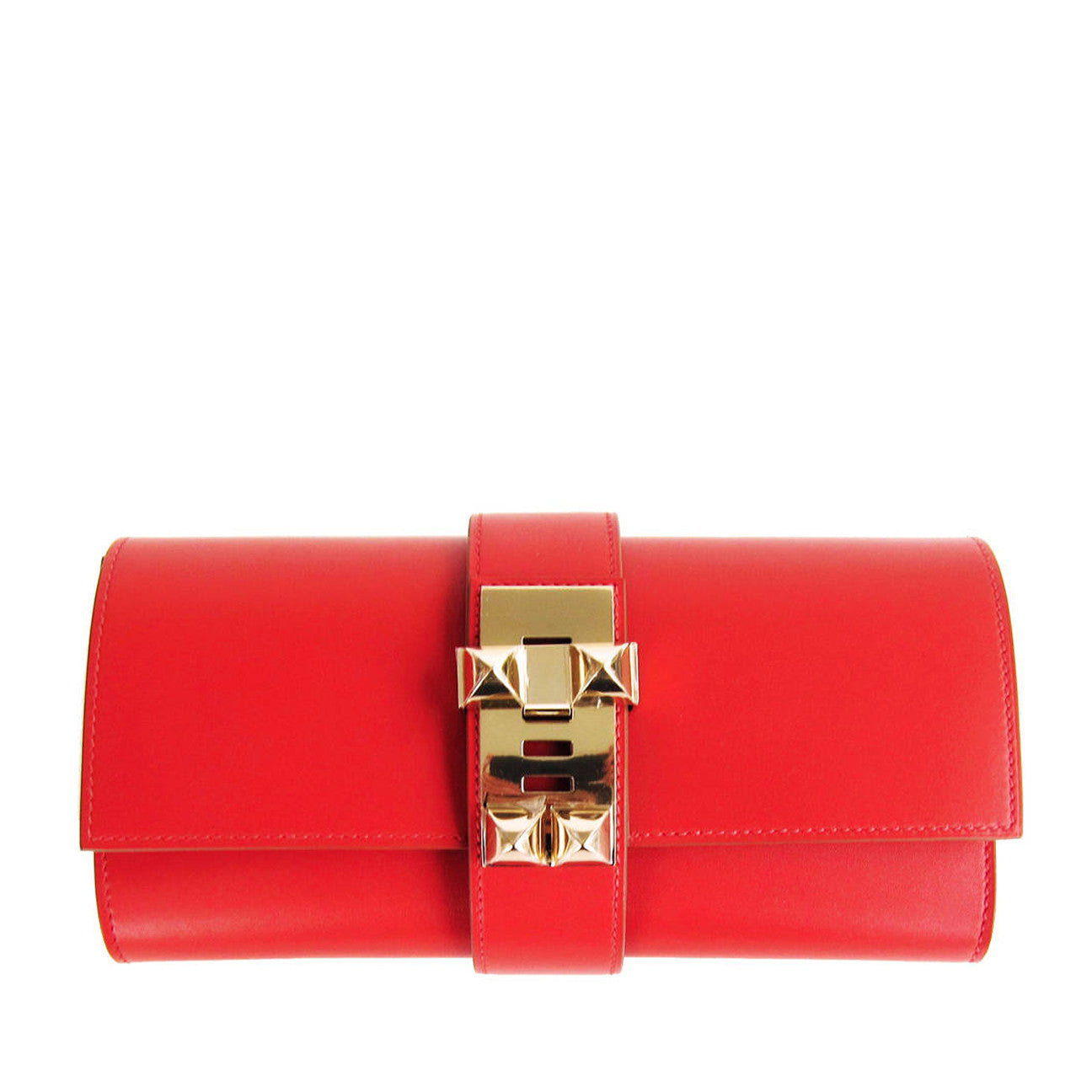 red hermes clutch