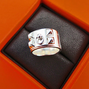 Hermes Solid Silver Collier de Chien CDC Ring 54 or 6.5
