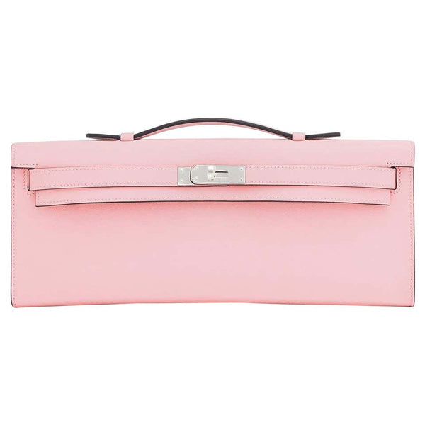 Hermès Kelly Cut Clutch In Rose Sakura Swift With Palladium Hardware in  Pink