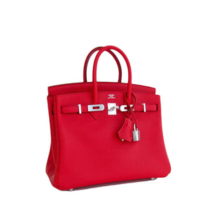 Hermes Vermillion Lipstick Red 25cm Swift Leather Birkin Satchel Bag Jewel