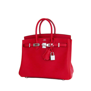 Hermes Vermillion Lipstick Red 25cm Swift Leather Birkin Satchel Bag Jewel