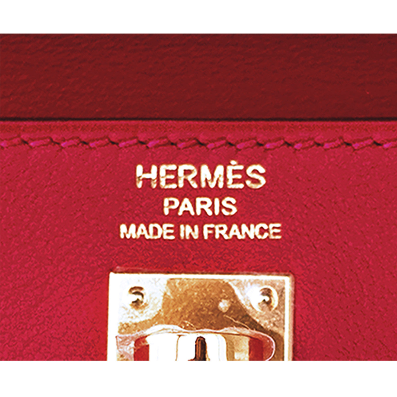 Hermes Vermillion Lipstick Red 25cm Swift Leather Kelly Gold GHW Jewel -  Chicjoy